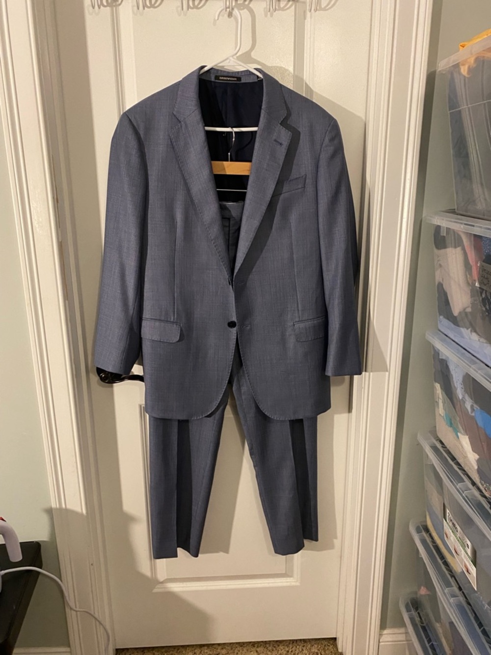 Emporio Armani G Line Men's Slate Blue Two-Piece Suit - Flaw